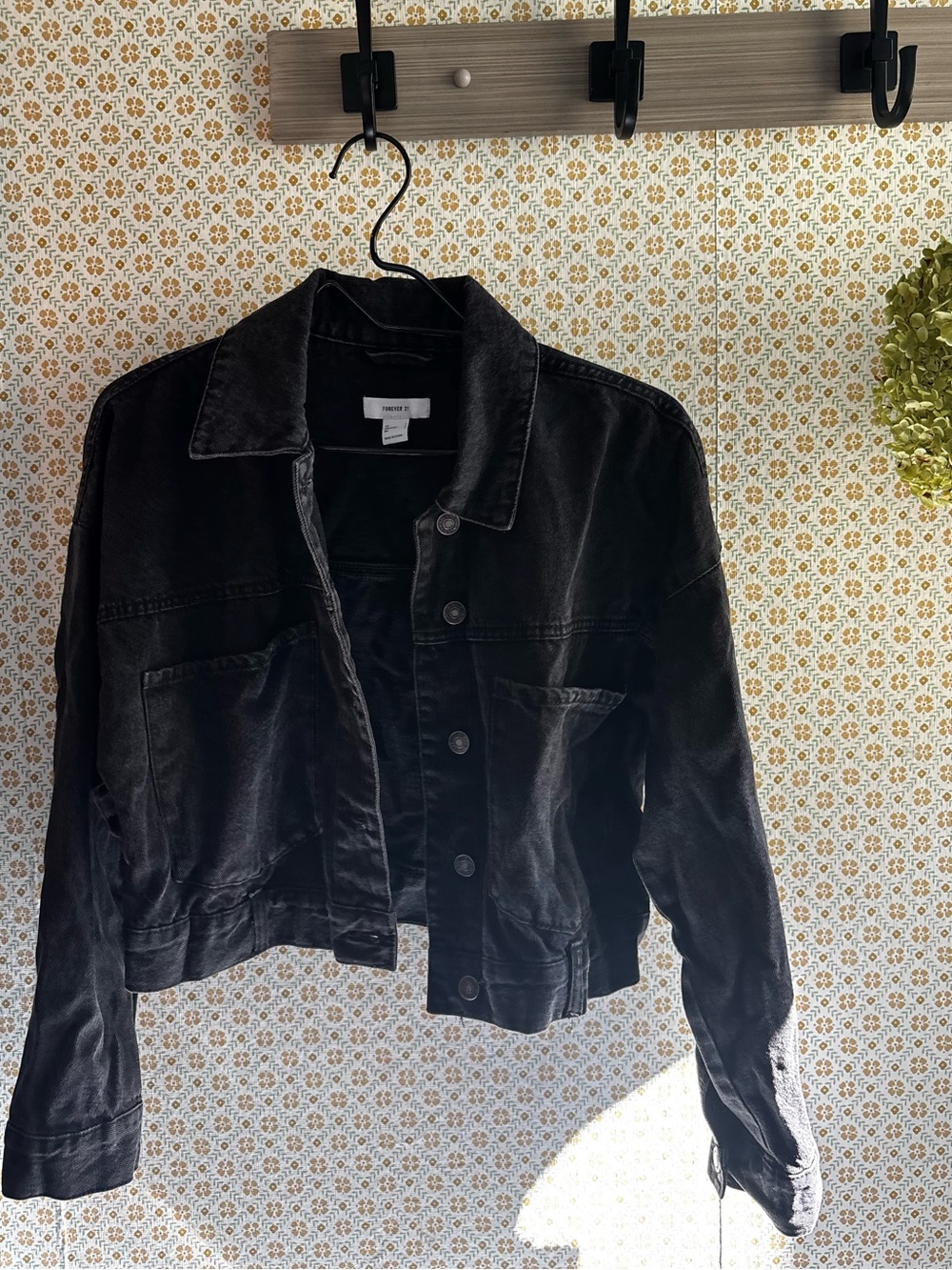 Forever 21 Black Washed Denim Jacket